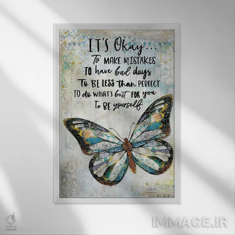 تابلو دکوراتیو اشکالی ندارد اثر جنیفر لمباین - نمای قابدار سفید