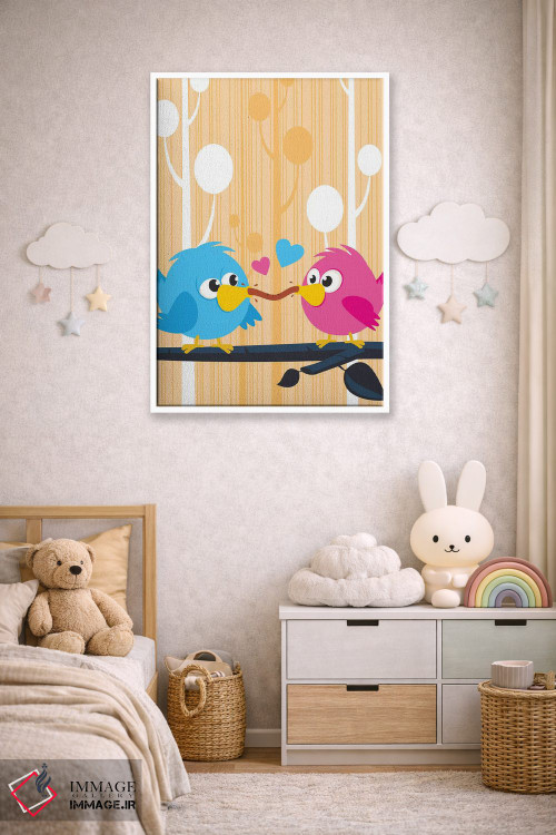 تابلو دکوراتیو مرغ های عشق اثر جیمز لی - D4W