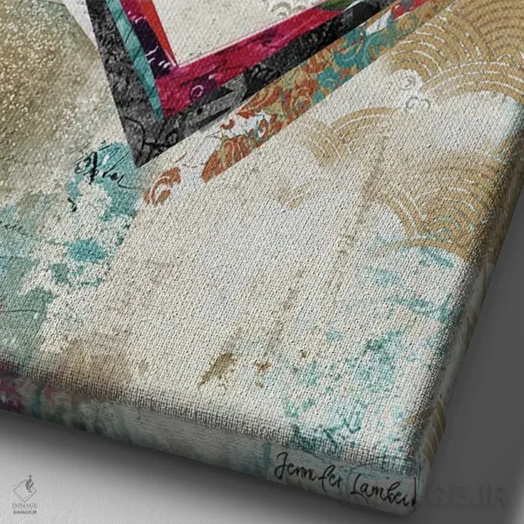 تابلو دکوراتیو قلب عاشق اثر جنیفر لمباین - نمای نزدیک بافت بوم