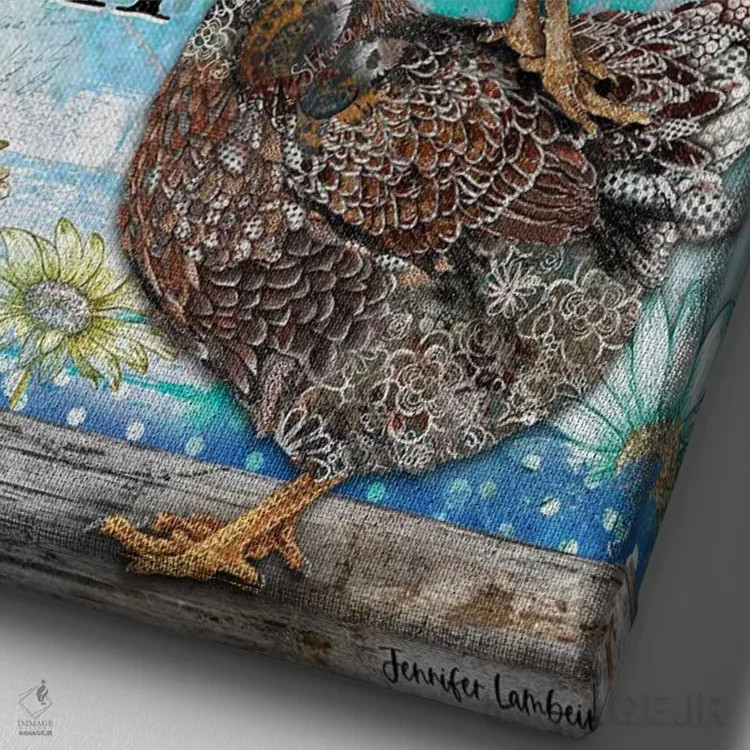 تابلو دکوراتیو زندگی در مزرعه بهتر است اثر جنیفر لمباین - نمای نزدیک بافت بوم