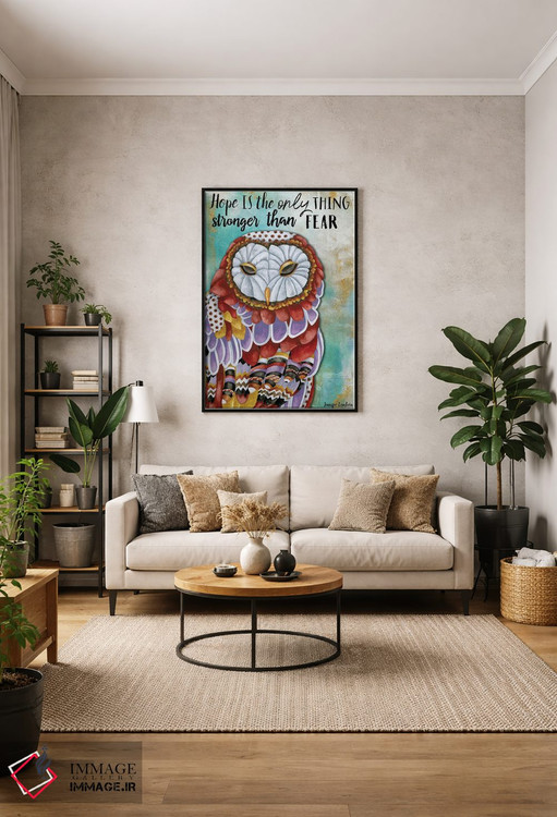 تابلو دکوراتیو جغد امید اثر جنیفر لمباین - D2B