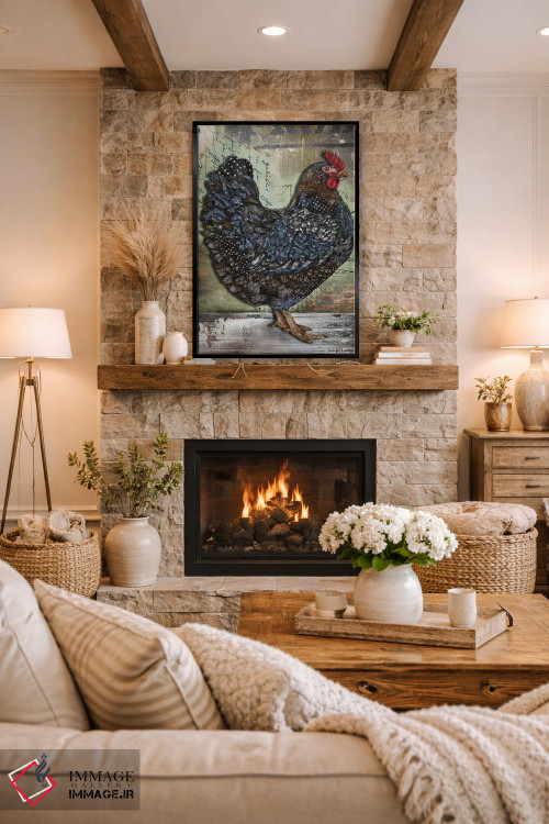 تابلو دکوراتیو مرغ صنعتی اثر جنیفر لمباین - D2B