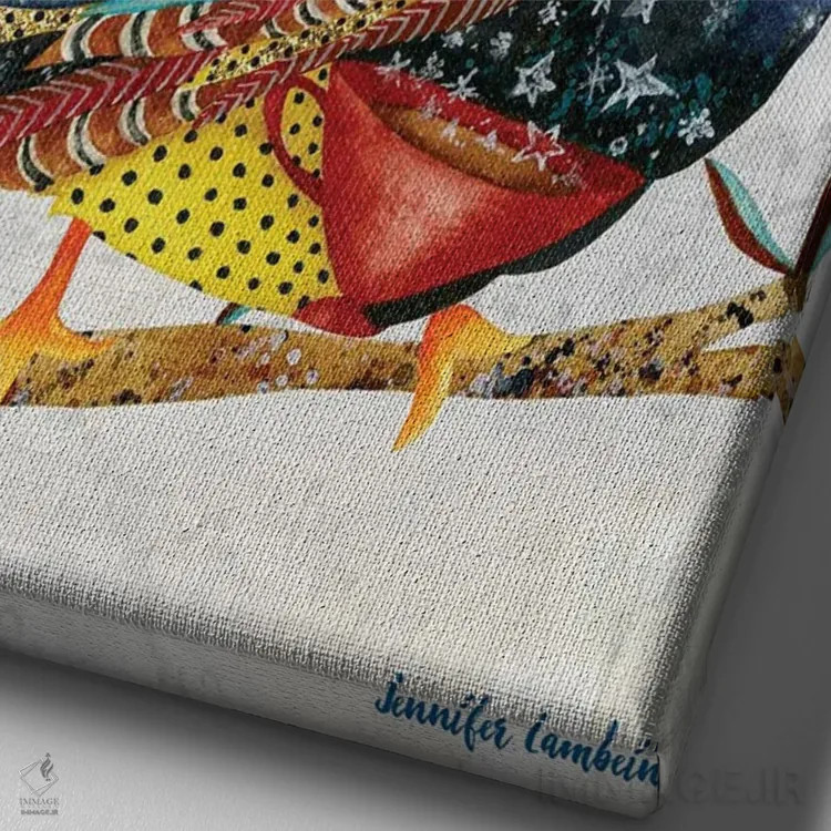 تابلو دکوراتیو عملی اش کن اثر جنیفر لمباین - نمای نزدیک بافت بوم