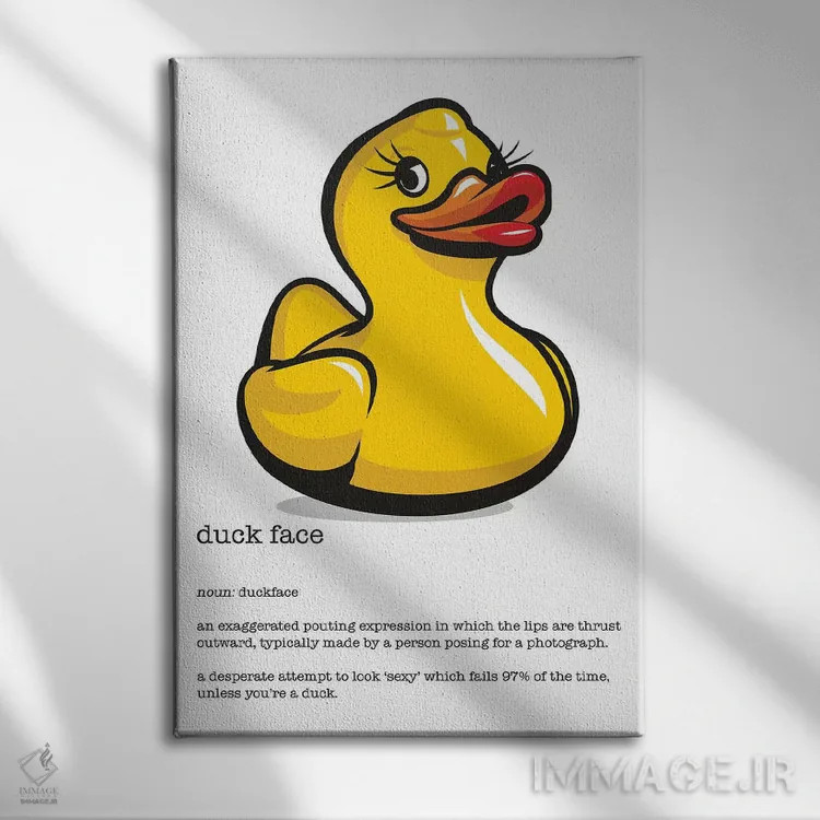 تابلو دکوراتیو تعریف چهره اردکی اثر جیمز لی - نمای روبهرو روی دیوار