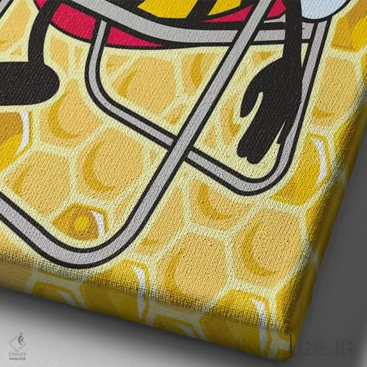 تابلو دکوراتیو زنبور باحال اثر جیمز لی - نمای نزدیک بافت بوم