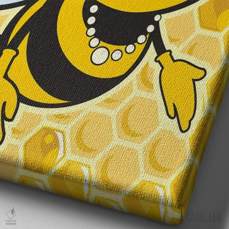 تابلو دکوراتیو ملکه زنبورها اثر جیمز لی - نمای نزدیک بافت بوم