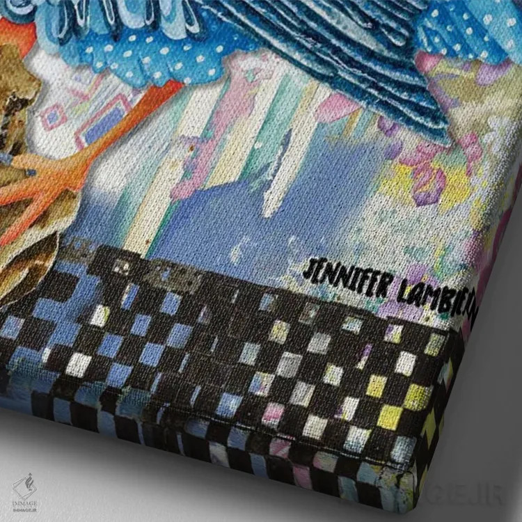 تابلو دکوراتیو My Cup Runneth Over,عشق، جام حیاتم لبریز است اثر جنیفر لمباین - نمای نزدیک بافت بوم