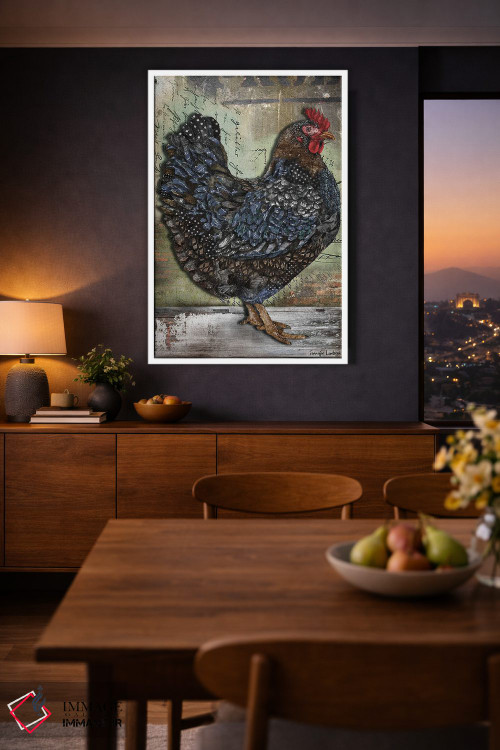 تابلو دکوراتیو مرغ صنعتی اثر جنیفر لمباین - D4W