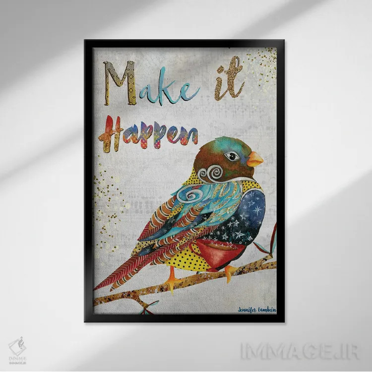 تابلو دکوراتیو عملی اش کن اثر جنیفر لمباین - نمای قابدار مشکی