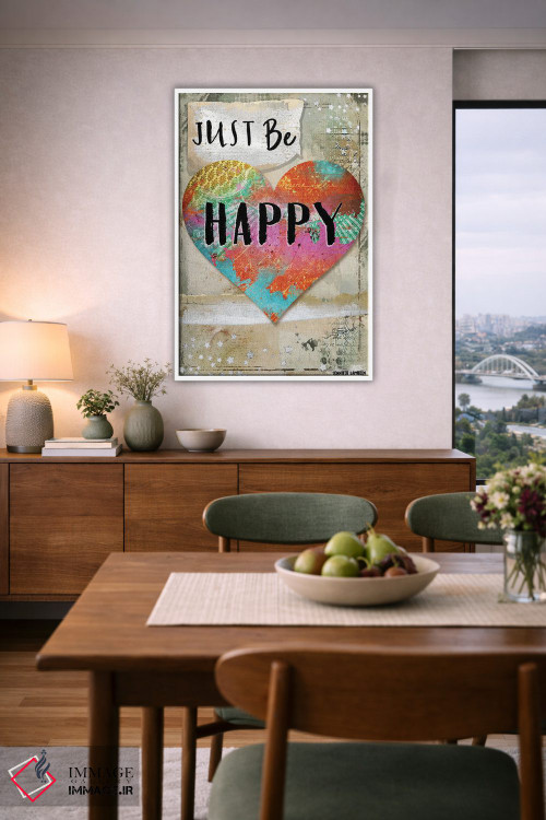 تابلو دکوراتیو فقط خوشحال باش اثر جنیفر لمباین - D6W