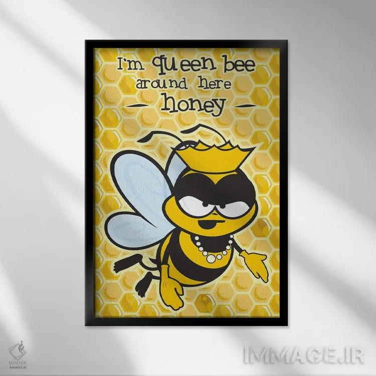 تابلو دکوراتیو ملکه زنبورها اثر جیمز لی - نمای قابدار مشکی