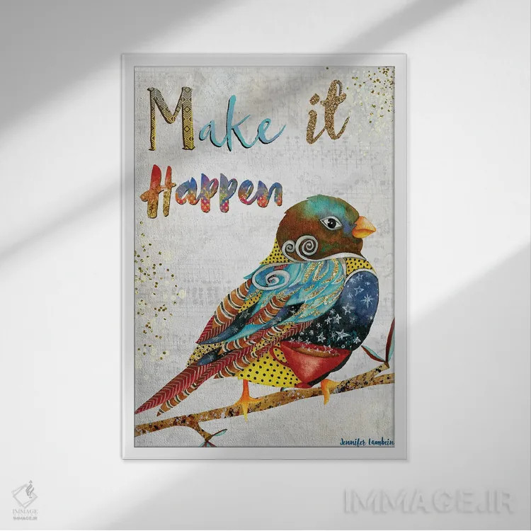 تابلو دکوراتیو عملی اش کن اثر جنیفر لمباین - نمای قابدار سفید