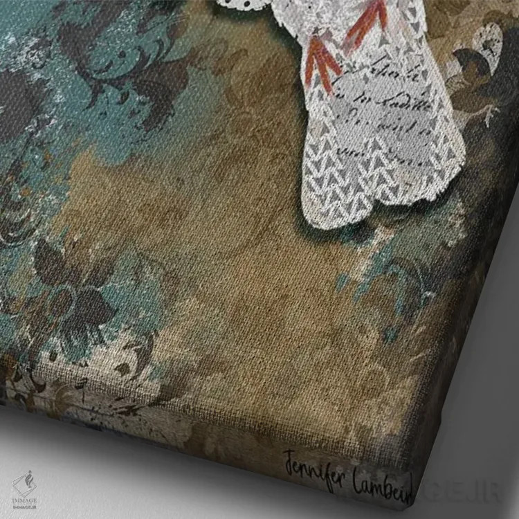 تابلو دکوراتیو رها کن اثر جنیفر لمباین - نمای نزدیک بافت بوم