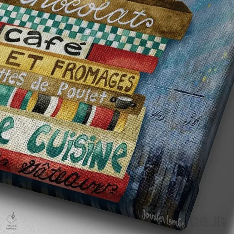 تابلو دکوراتیو وقتشه اثر جنیفر لمباین - نمای نزدیک بافت بوم