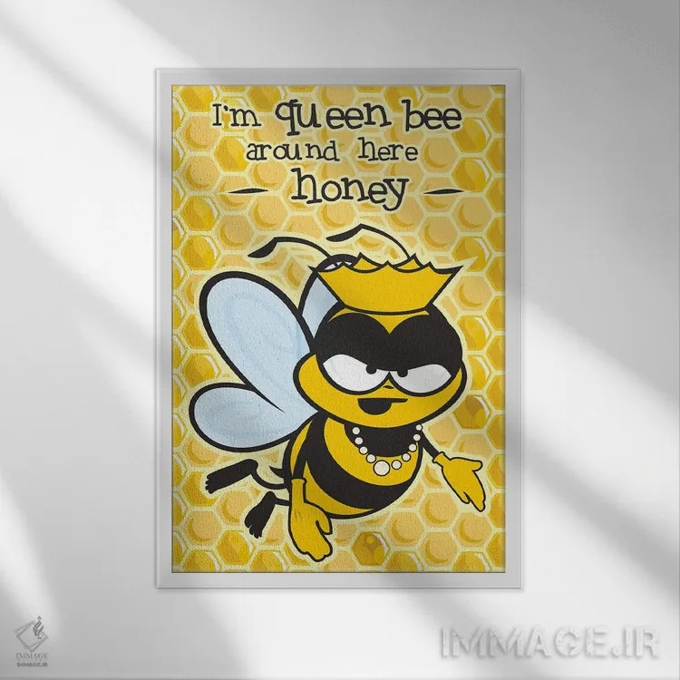 تابلو دکوراتیو ملکه زنبورها اثر جیمز لی - نمای قابدار سفید