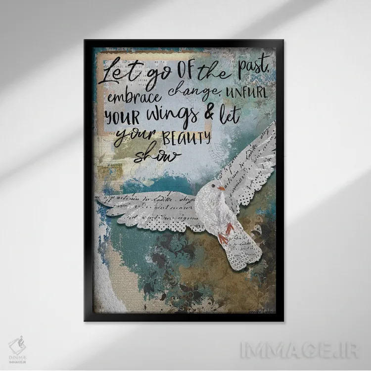 تابلو دکوراتیو رها کن اثر جنیفر لمباین - نمای قابدار مشکی