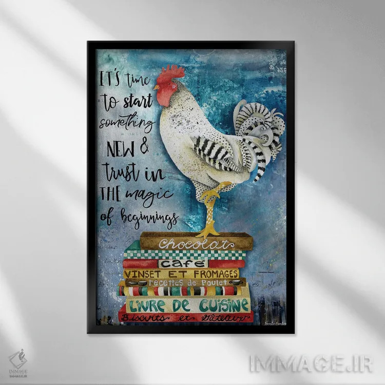 تابلو دکوراتیو وقتشه اثر جنیفر لمباین - نمای قابدار مشکی