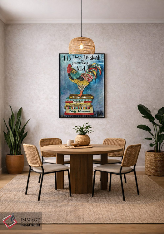 تابلو دکوراتیو وقتشه خروس اثر جنیفر لمباین - D2B