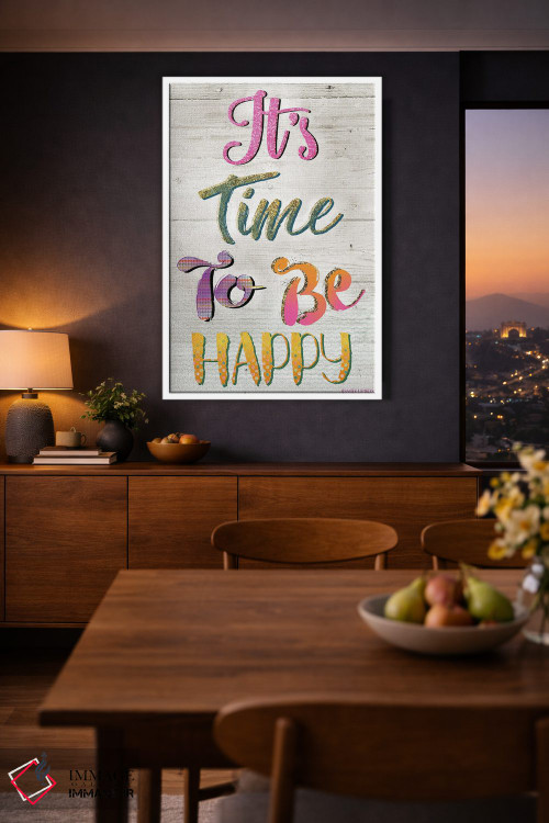 تابلو دکوراتیو وقتشه که خوشحال باشی اثر جنیفر لمباین - D3W