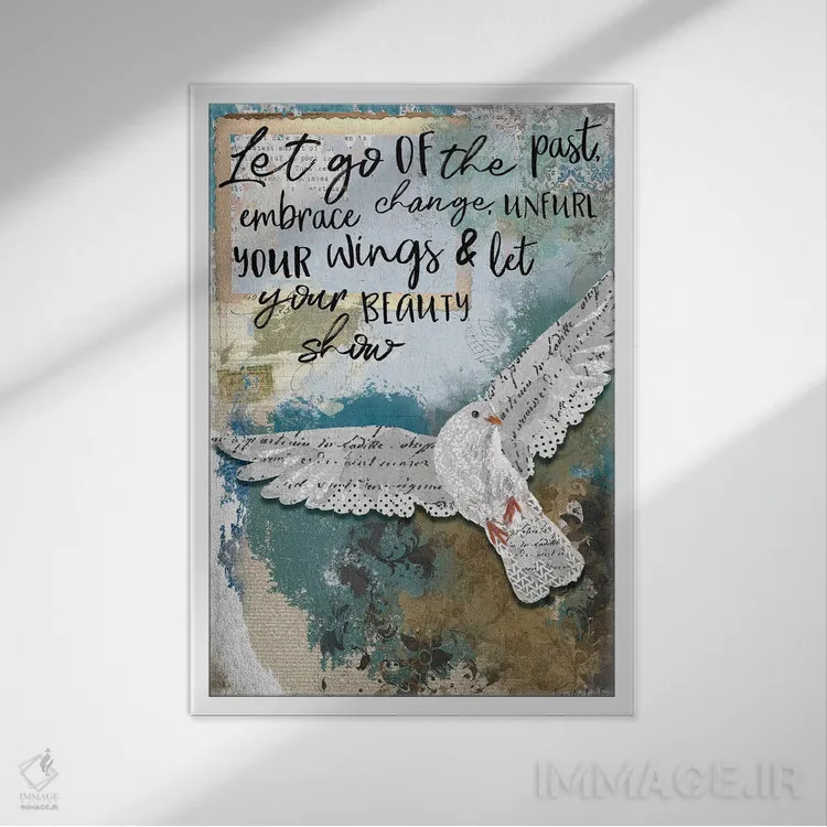 تابلو دکوراتیو رها کن اثر جنیفر لمباین - نمای قابدار سفید