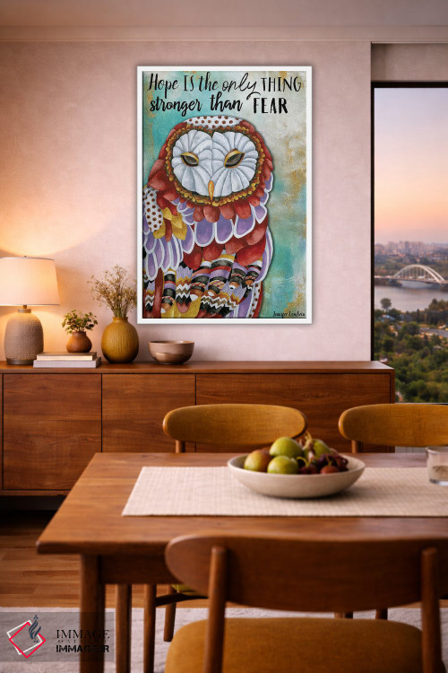 تابلو دکوراتیو جغد امید اثر جنیفر لمباین - D6W