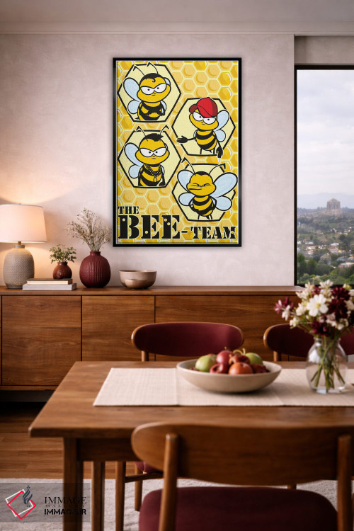 تابلو دکوراتیو تیم زنبورها اثر جیمز لی - D6B