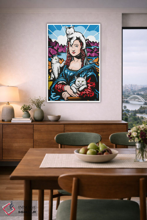 تابلو دکوراتیو مونالیزا با گربه ها اثر جیمز لی - D5W