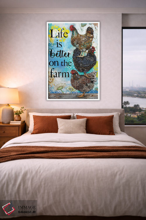 تابلو دکوراتیو زندگی در مزرعه بهتر است اثر جنیفر لمباین - D3W