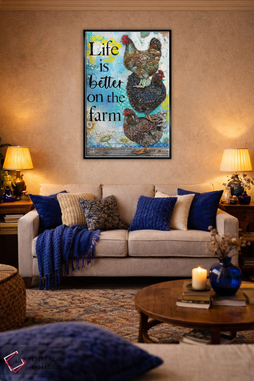 تابلو دکوراتیو زندگی در مزرعه بهتر است اثر جنیفر لمباین - D5B