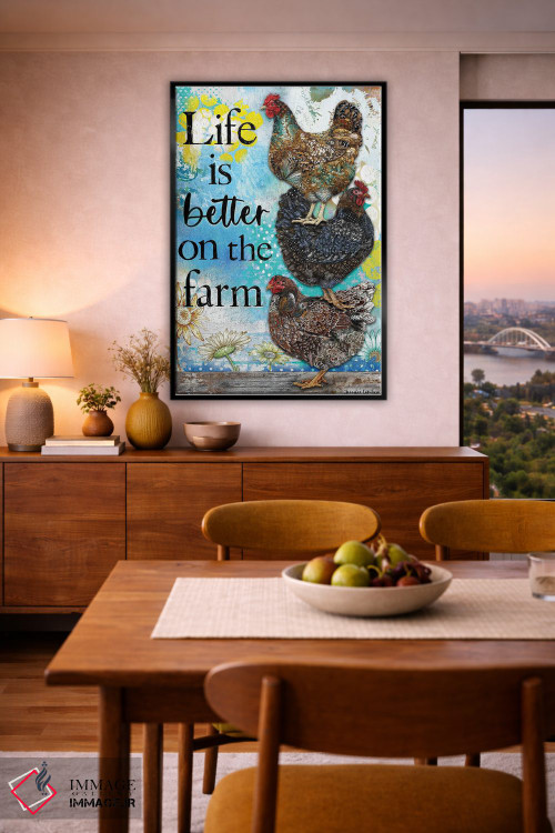 تابلو دکوراتیو زندگی در مزرعه بهتر است اثر جنیفر لمباین - D6B