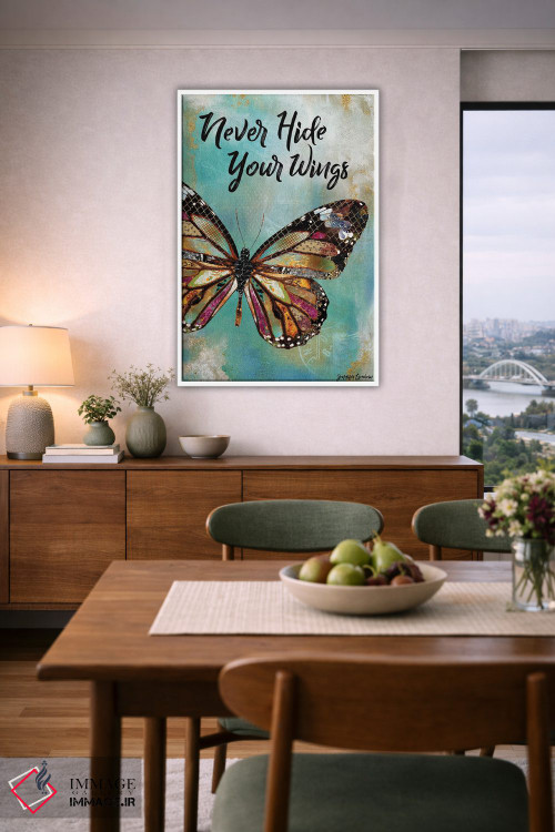 تابلو دکوراتیو هرگز بال هایت را پنهان نکن اثر جنیفر لمباین - D6W