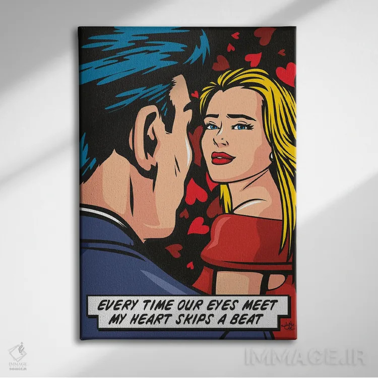 تابلو دکوراتیو قلبم از تپش می ایستد اثر جیمز لی - نمای روبهرو روی دیوار