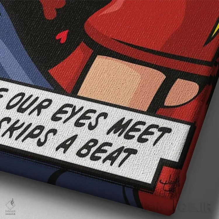 تابلو دکوراتیو قلبم از تپش می ایستد اثر جیمز لی - نمای نزدیک بافت بوم