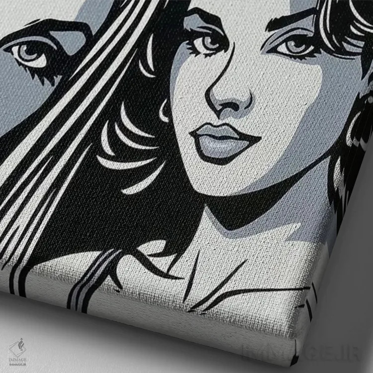 تابلو دکوراتیو دنبال یکتایی باش اثر جیمز لی - نمای نزدیک بافت بوم