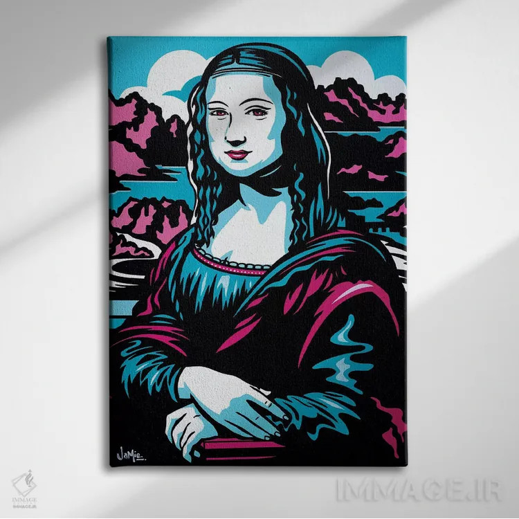 تابلو دکوراتیو مونالیزا اثر جیمز لی - نمای روبهرو روی دیوار