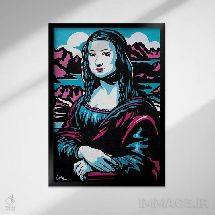 تابلو دکوراتیو مونالیزا اثر جیمز لی - نمای قابدار مشکی