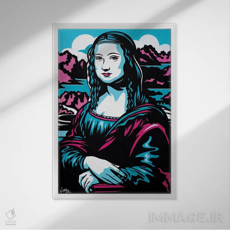 تابلو دکوراتیو مونالیزا اثر جیمز لی - نمای قابدار سفید