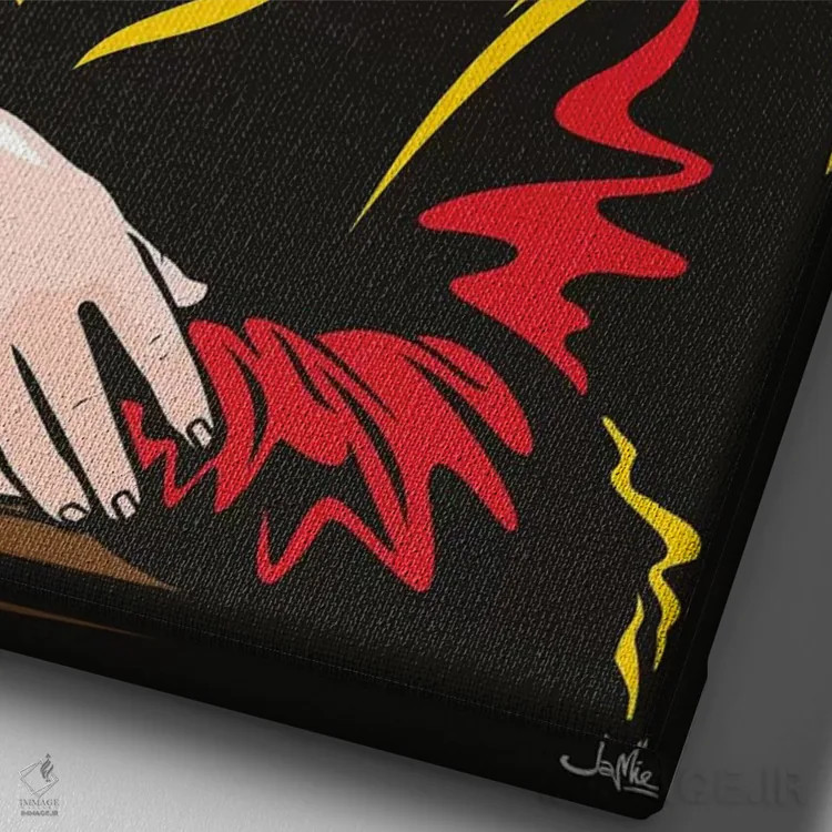 تابلو دکوراتیو مونای چشمک زن اثر جیمز لی - نمای نزدیک بافت بوم