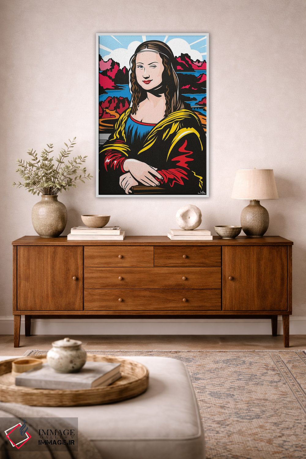 تابلو دکوراتیو مونای چشمک زن اثر جیمز لی - D2W