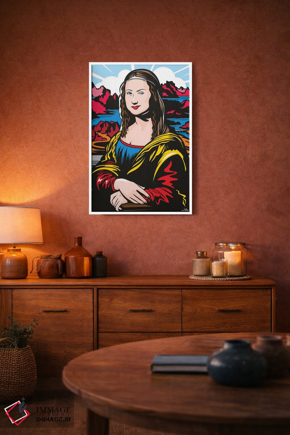 تابلو دکوراتیو مونای چشمک زن اثر جیمز لی - D3W