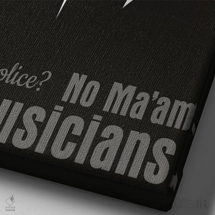 تابلو دکوراتیو خانم نه، ما موزیسین هستیم اثر جیمز لی - نمای نزدیک بافت بوم