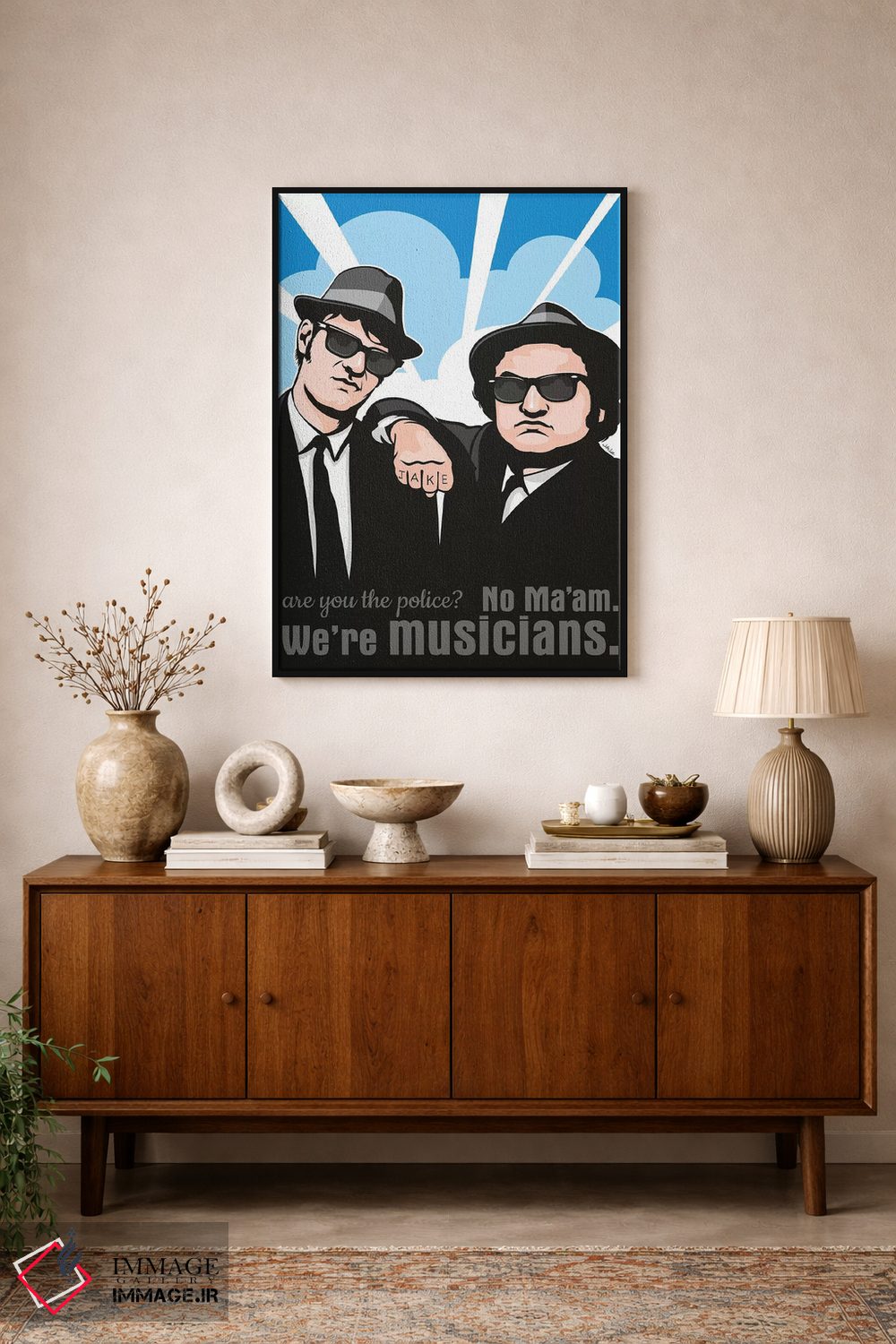 تابلو دکوراتیو خانم نه، ما موزیسین هستیم اثر جیمز لی - D2B