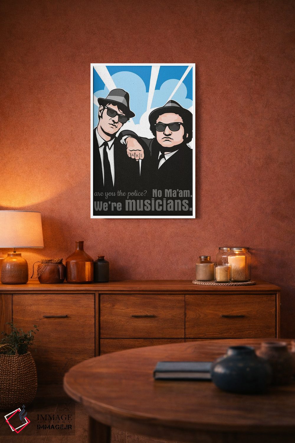 تابلو دکوراتیو خانم نه، ما موزیسین هستیم اثر جیمز لی - D3W