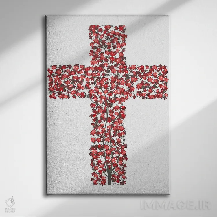تابلو دکوراتیو زندگی سرشار در صلیب اثر جیمز لی - نمای روبهرو روی دیوار
