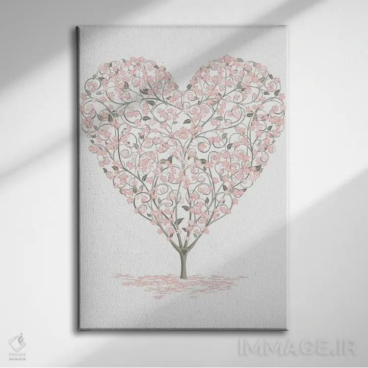 تابلو دکوراتیو عشق شکوفا اثر جیمز لی - نمای روبهرو روی دیوار