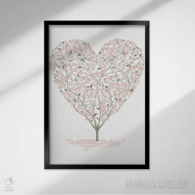 تابلو دکوراتیو عشق شکوفا اثر جیمز لی - نمای قابدار مشکی