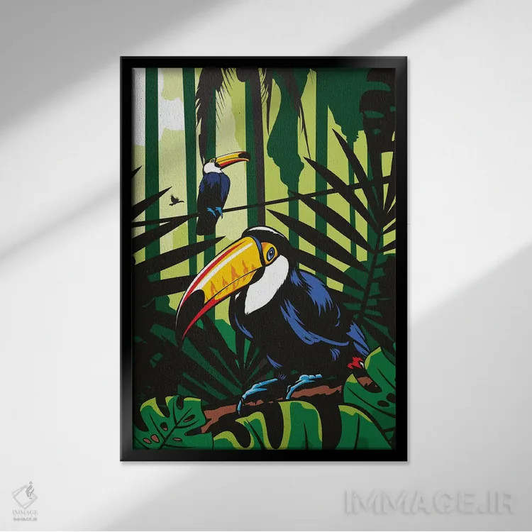 تابلو دکوراتیو توکان ها اثر جیمز لی - نمای قابدار مشکی