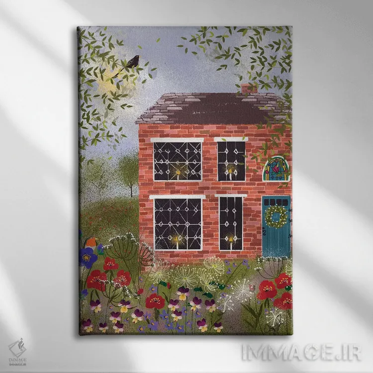 تابلو دکوراتیو کلبه آجری اثر جوی لافرم - نمای روبهرو روی دیوار