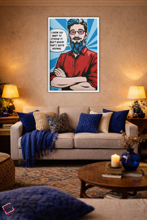 تابلو دکوراتیو نوازش ریش اثر جیمز لی - D3W