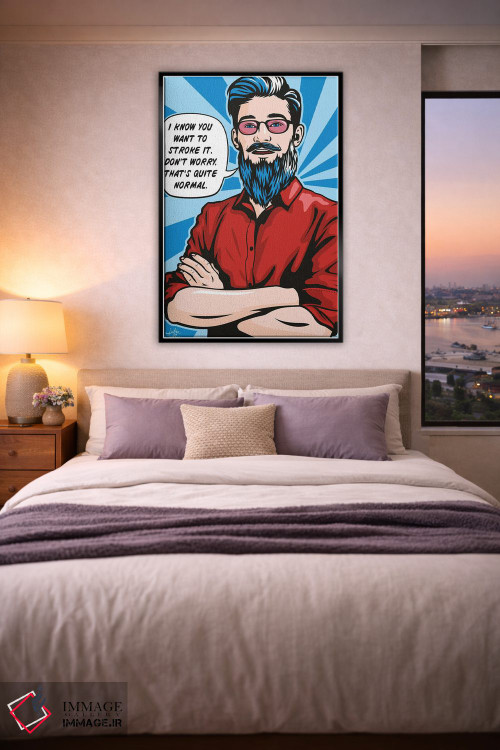 تابلو دکوراتیو نوازش ریش اثر جیمز لی - D4B